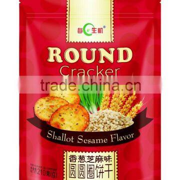 Round Cracker/Leisure Biscuits Shallot Sesame Flavor