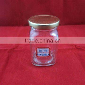 square glass jar for food packing,glass pot with metal lid