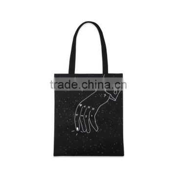 Trendy Fashion Natural Color 100% Cotton Canvas Tote Bag with Leather Handles