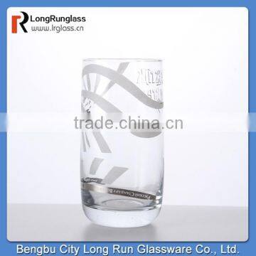 LongRun 11oz recycled glass cups water glass with decal design low price