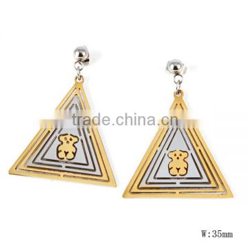SRE0025 New Products Lady Triangle Teddy Bear Party Earring