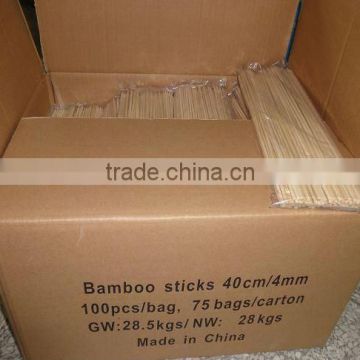 Bamboo stick with round one tip pointing