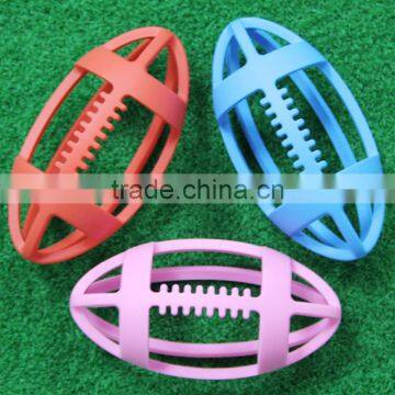 2017 Latest item fashion design silicone baby rugby teether