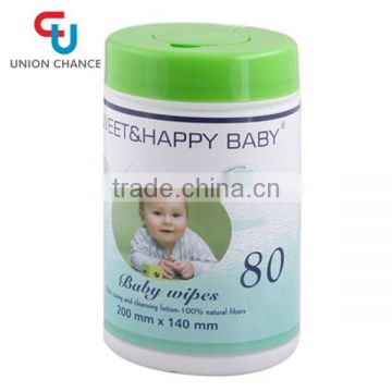 100% Natural Fiber Wipes Non-alcoholic Baby Wipes 80PCS Boxed Wet Wipes