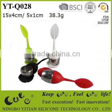 2015New silicone leave style stainless steel tea infuer