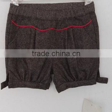 baby girls woolen brown embroidered shorts for Autumn