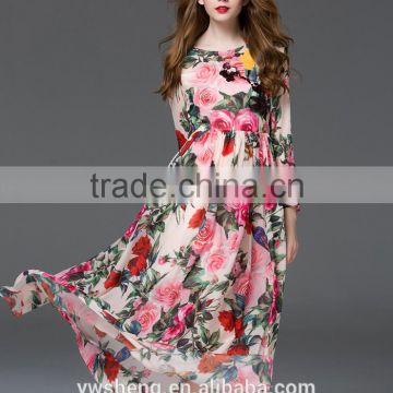 High quality hot selling women's printing elegant long dress
