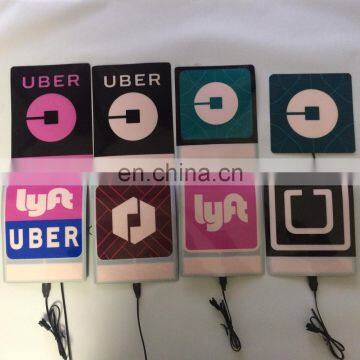 Uber el flashing car sticker glow car sticker on can window with 2AA battery inverter free shipping new uber