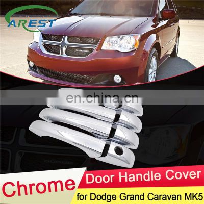 for Dodge Grand Caravan MK5 2008~2020 Chrome Door Handle Cover Trim Catch Set Car Styling Accessories 2009 2010 2011 2012 2013