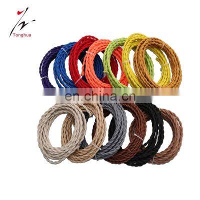 Popular Colorful Decor 2&3*0.75mm Electrical Wire Twisted Textile Pendant Light Chandelier Cable