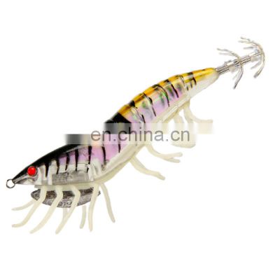 New 95mm/21g Size Hard Wood shrimp Baits High Quality 5colors Luminous Squid Lures