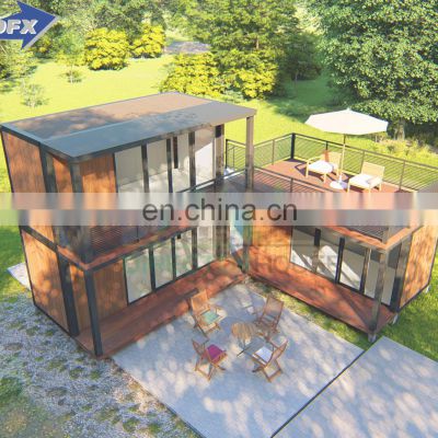 Low cost 20ft ready made shipping modular prefabricated living 2 floors flat pack prefab container house for sale