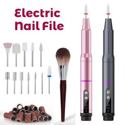 USB Electrical Nail Drill Manicure Electric Nail Drill Machine Rechargeable for Manicure Acrylic Nails Removal Polishing Nail Art Salon Tools