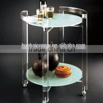 Double layer exquisite acrylic hotel food trolley