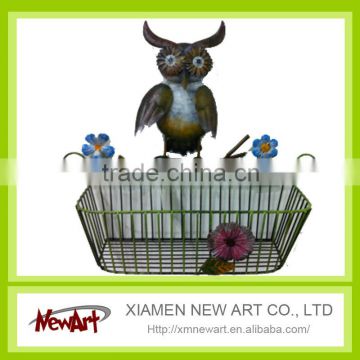owl flower metal bucket, home decor
