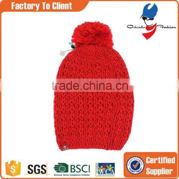 cheap plain acrylic knitted cap for girl