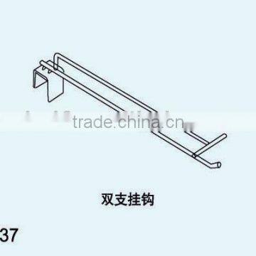 Dachang Factory Supermarket Hook Double Branch for square tube Powder coating or Electroplated