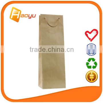 Recycle paper rope handle bag for wine by Alibaba express