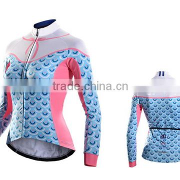ladies newest design long sleeve cycling jersey uniforms