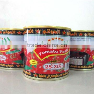 ISO,FDA,HACCP certified canned tomato paste of brix 28-30% with 198g