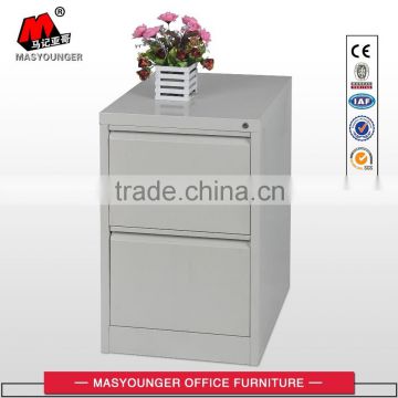 electrostatic powder coating gray color 2 drawers vertical steel filing cabinet
