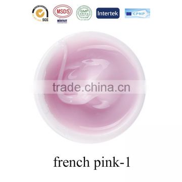 Latest professional salon factory price french pink easy soak off led uv builder gel