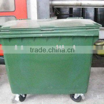 660L outdoor plastic garbage bin with wheels