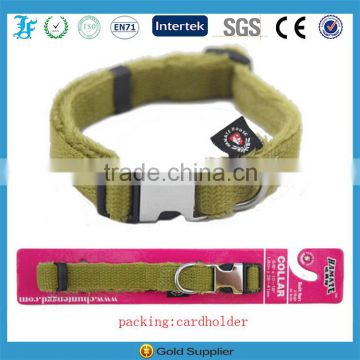 LF Wholesale High Quality Comfort Lint Lined Hemp Dog Collar with Quick Release Metal Buckle