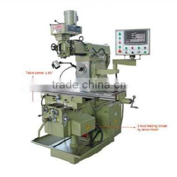 Horizontal and Vertical milling machine with milling table size 360x1600mm