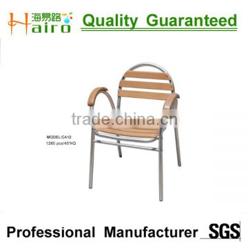 stackable aluminum wooden chair