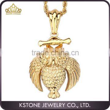 KSTONE 2015 New Trendy Fashion Antique Gold Owl Pendant