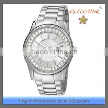 FS FLOWER - Stainless Steel Watch Case Back Stone Watch Bezel Double Dial Vintage Type Watch