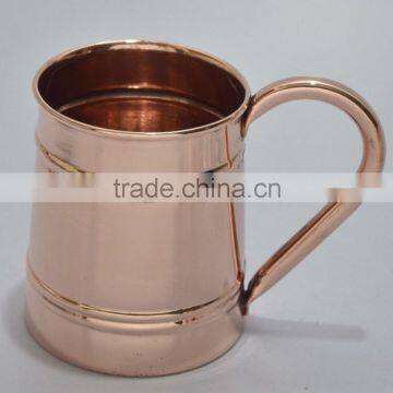 Pure Copper Beer Mug with Shiny Finish