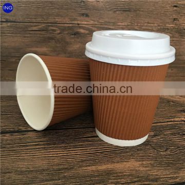 Disposable ripple wall paper coffee cup