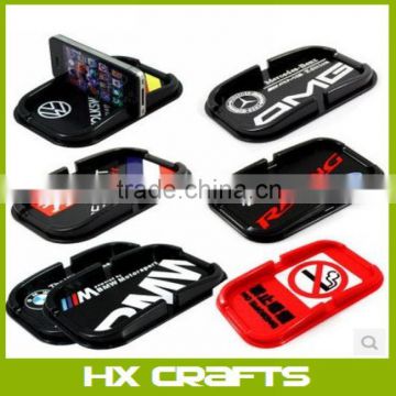 Custom Logo Printed Black Car Grip Pad Non Slip Sticky Mat Anti Slip Cell Phone Holder