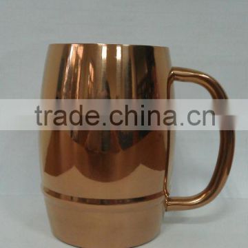 Double wall stainless steel beer mug with hand