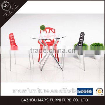 Modern Tempered Glass Dining Table Set