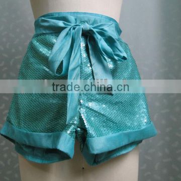 Good Quality Fashion Solid Color With Sequins Women Summer Shorts