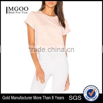 MGOO Factory Supplied Fashion Fitness Crop Tops 100% Cotton Compression Active Sport Tank Top Women