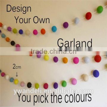 Design Your Own Felt Ball Garland, Party Decor, Nursery Garland, Christmas Decor Garland