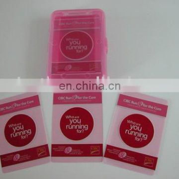 Pink transparent plastic playing cards