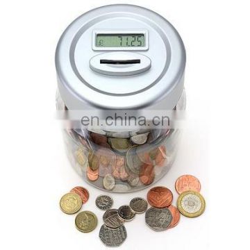 Customized coin counting money jar