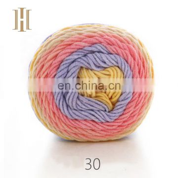 High Quality Rainbow Cake Yarn Fancy Knitting Yarn Blended 2.03NM Cotton Yarn Rainbow