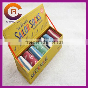 Printed white card custom cheap sock packaging box