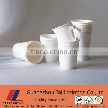 Customized white paper cup printed logo