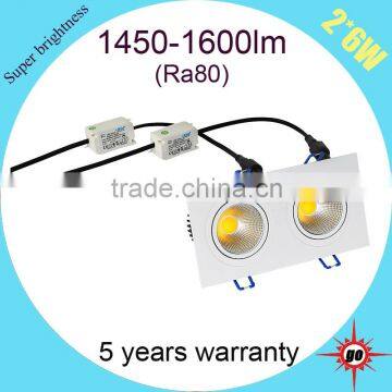 innovative double heads 12w square downlight, 2*6w cob led spotlights.                        
                                                                                Supplier's Choice