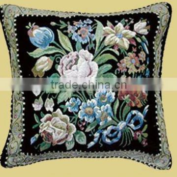 Pakistan Durable Composed Colorful Knitted Flower Chenille Square Cushion Cover XH-017
