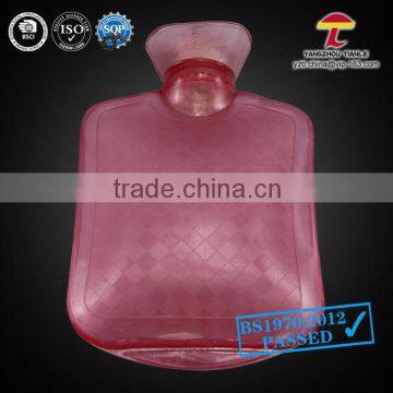 red/blue bs pvc 1000ml hot water bottle