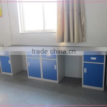 steel chemical laboratory test wall bench with sink