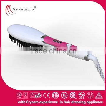 Professional Hair Straightener Brush Digital LCD Ceramic heat straightening Comb